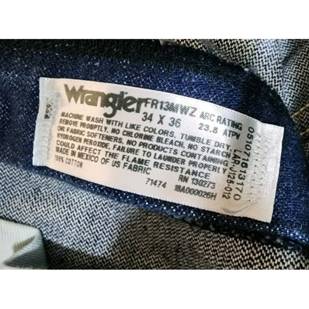 NWT Wrangler FR Jeans Men's 34x36 Straight Work 13 Original Fit FR13MWZ HRC2 - Picture 4 of 7
